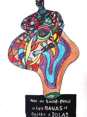 niki de saint phalle, 76,7x52, prezzo 250, 1965